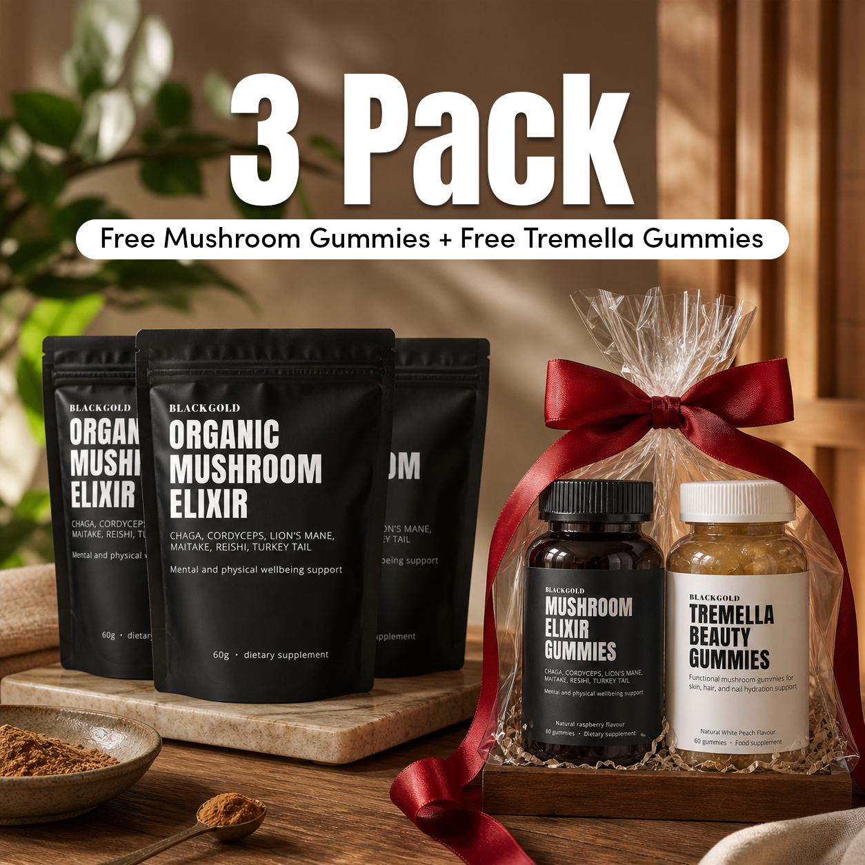Organic Mushroom Elixir Extract - 3 Pack – Blackgold Elixir Australia